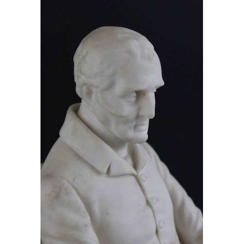 4 - 19th century Samuel Alcock & Co Parian ware figure of The Duke Of Wellington seated, 27cms tall