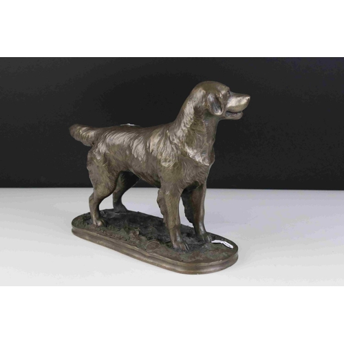 46 - John Stanbridge,  Bronze Coloured Resin Sculpture of a Gundog with COA, 20cms high