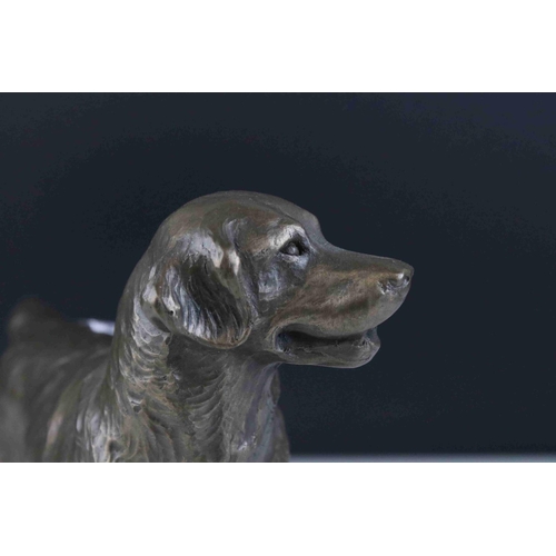 46 - John Stanbridge,  Bronze Coloured Resin Sculpture of a Gundog with COA, 20cms high