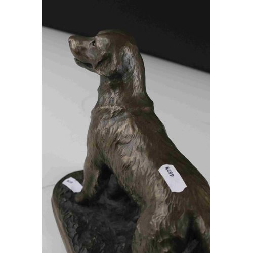 46 - John Stanbridge,  Bronze Coloured Resin Sculpture of a Gundog with COA, 20cms high