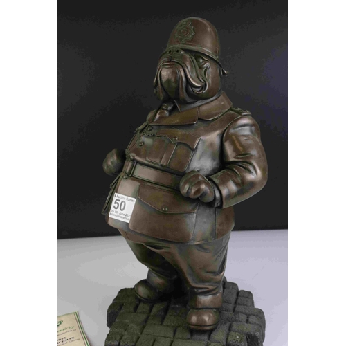 50 - Large Robert Harrop ' Cold Cast Bronze Big Bulldog Policeman' DPCB01, no.2/50 with COA, 38cms high