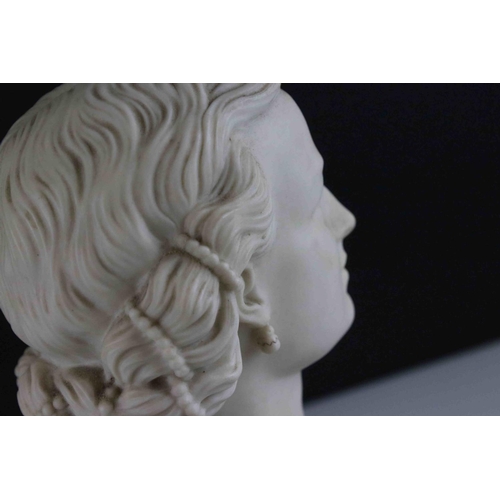 6 - 19th Copeland Parian ware bust of a young Queen Victoria, impressed mark  'Crystal Palace Art Union ... 