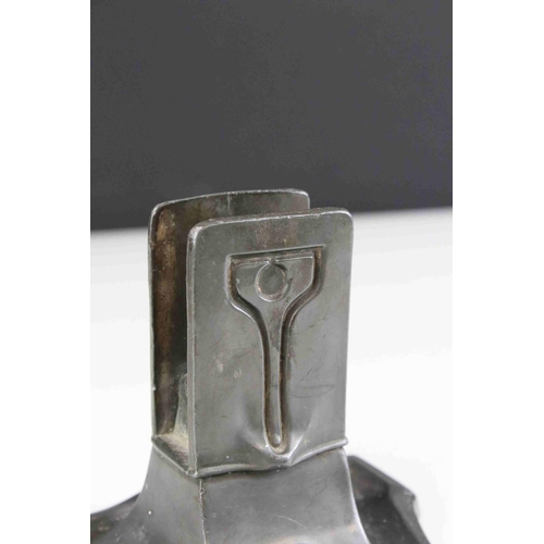 80 - A Art Nouveau pewter smokers companion in the manner of Kayserzinn.