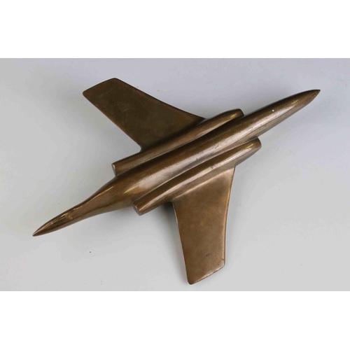 82 - A bronze sculpture of a Blackburn Buccaneer aircraft.