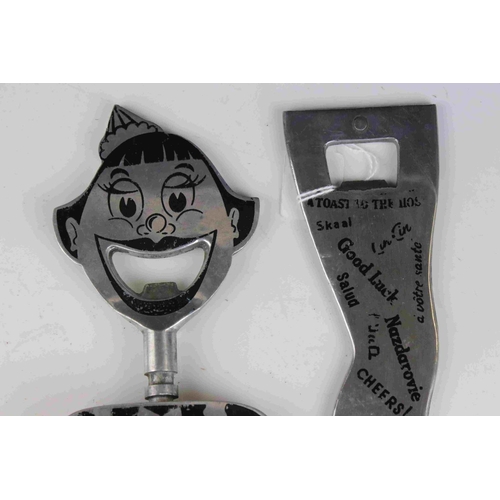 84 - A vintage novelty Barmaid Opener corkscrew together with a bottle opener in the form of a leg.