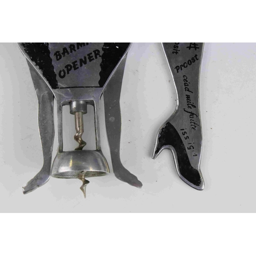 84 - A vintage novelty Barmaid Opener corkscrew together with a bottle opener in the form of a leg.