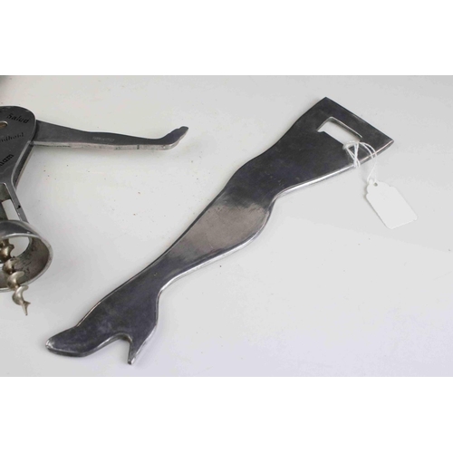 84 - A vintage novelty Barmaid Opener corkscrew together with a bottle opener in the form of a leg.