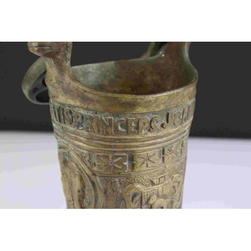 86 - A brass 20th century reproduction medieval ceremonial vessel.