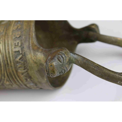 86 - A brass 20th century reproduction medieval ceremonial vessel.