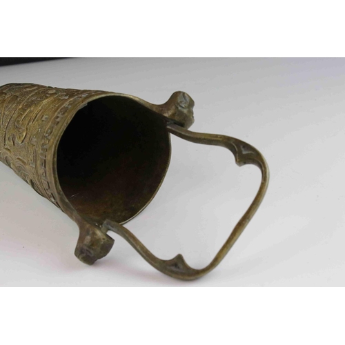 86 - A brass 20th century reproduction medieval ceremonial vessel.