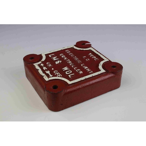 96 - LMS Railway cast iron Electric Light Control Cover