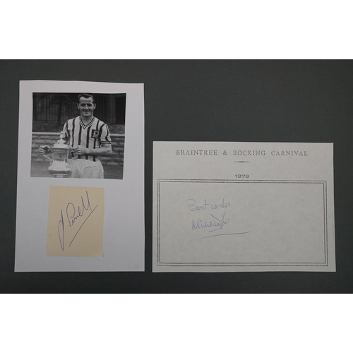 187 - Football autographs - Nine player autographs, most laid down to card, to include Tommy Lawton, Raich... 