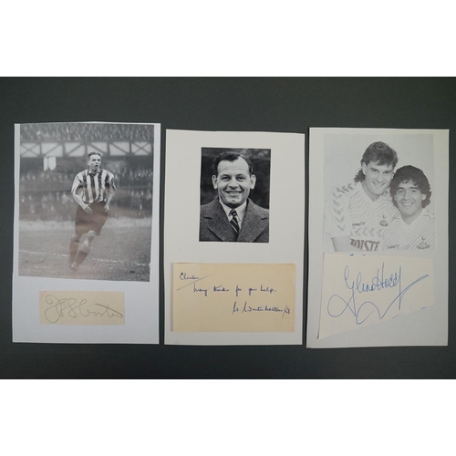 187 - Football autographs - Nine player autographs, most laid down to card, to include Tommy Lawton, Raich... 