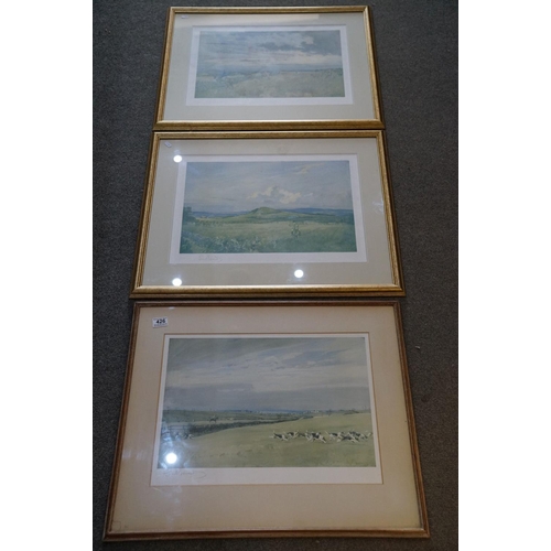 426 - Two framed and glazed Lionel Edward hunting prints, signed with pencil and blind stamps, to include ... 