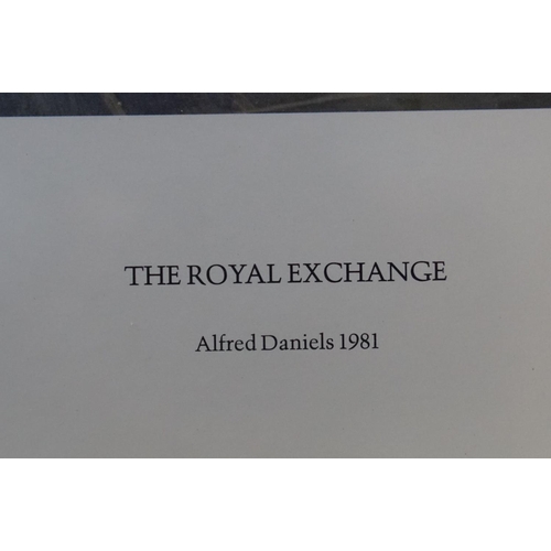 435 - Two framed and glazed 1981 limited edition prints, Leadenhall  Market and Royal Exchange, both signe... 