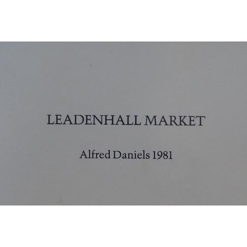 435 - Two framed and glazed 1981 limited edition prints, Leadenhall  Market and Royal Exchange, both signe... 