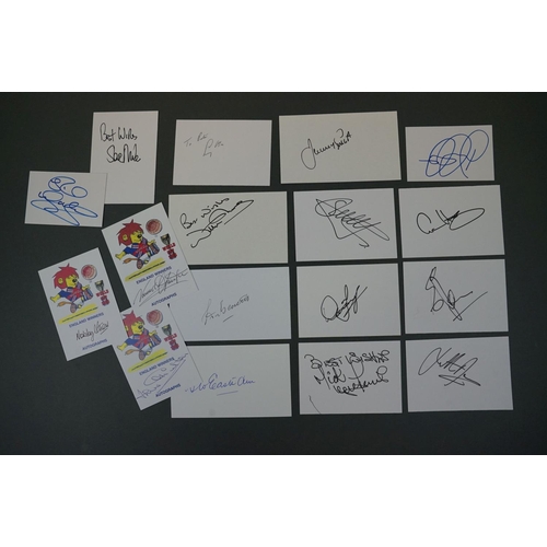 185 - Sport autographs - 16 cards individually signed by various sportsmen, most with names annotated to r... 