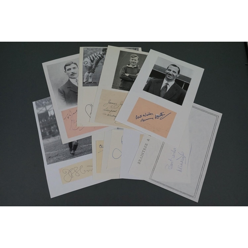 187 - Football autographs - Nine player autographs, most laid down to card, to include Tommy Lawton, Raich... 