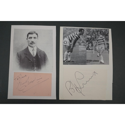 187 - Football autographs - Nine player autographs, most laid down to card, to include Tommy Lawton, Raich... 