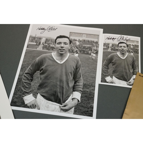 188 - Football autographs - Nobby Stiles, Manchester United FC, two signed photos, together with two furth... 