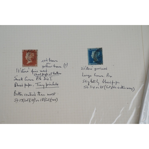 359 - A large quantity of early Victorian stamps to include penny reds, browns and two penny blues.