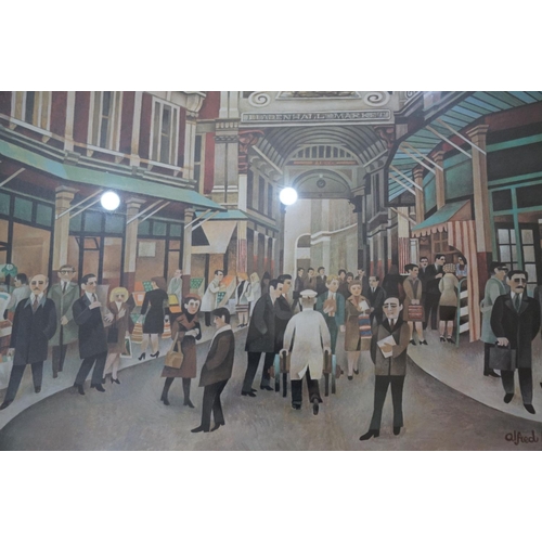 435 - Two framed and glazed 1981 limited edition prints, Leadenhall  Market and Royal Exchange, both signe... 