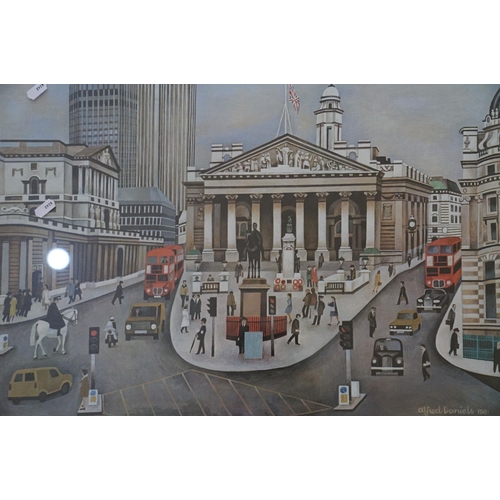 435 - Two framed and glazed 1981 limited edition prints, Leadenhall  Market and Royal Exchange, both signe... 