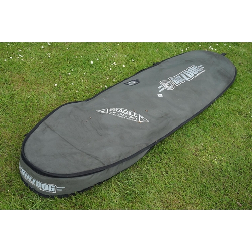 441 - A full size Bicsurf three fin surf board in a Bulldog 7ft 6in board bag.