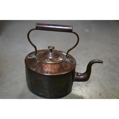 444 - A pair of antique copper kettles.