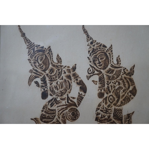 449 - A pair of framed and glazed Asian Thai prints of dancing figures