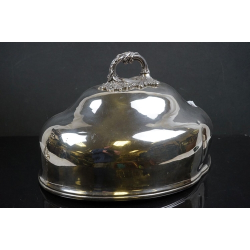 458 - A collection of silver plate to include two Tazza's and a Cloche.