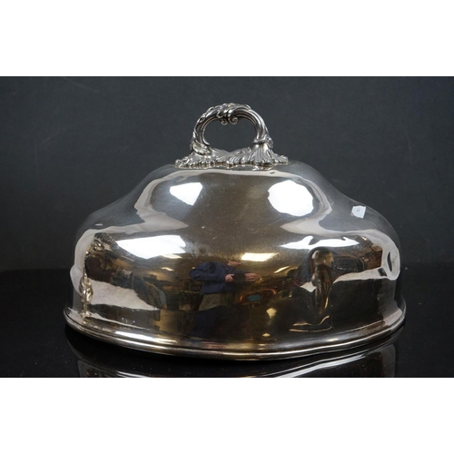 458 - A collection of silver plate to include two Tazza's and a Cloche.