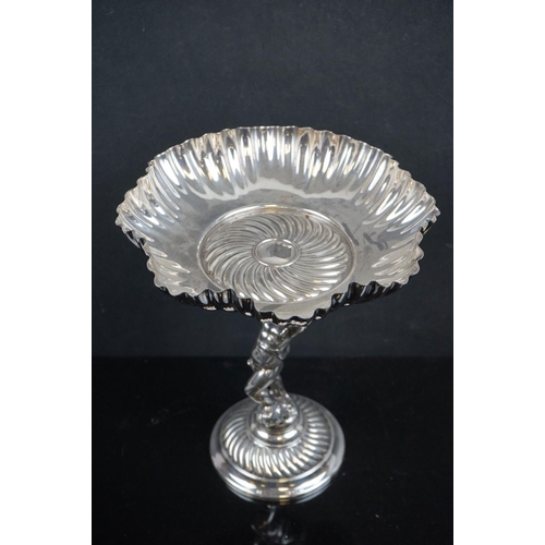 458 - A collection of silver plate to include two Tazza's and a Cloche.