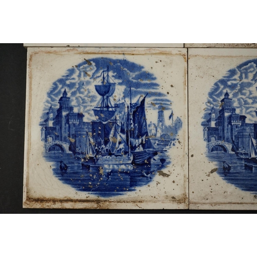 462 - A group of nine vintage Delft wall tiles.