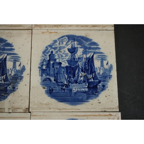 462 - A group of nine vintage Delft wall tiles.