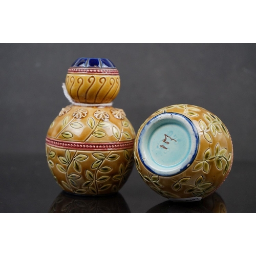 477 - A pair of continental floral decorative bud vases.