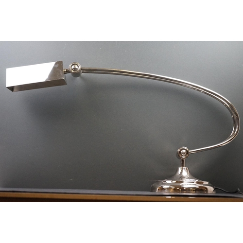 504 - Art Deco style chrome desk lamp with weighted base.