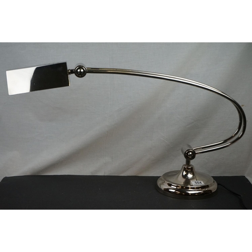 504 - Art Deco style chrome desk lamp with weighted base.