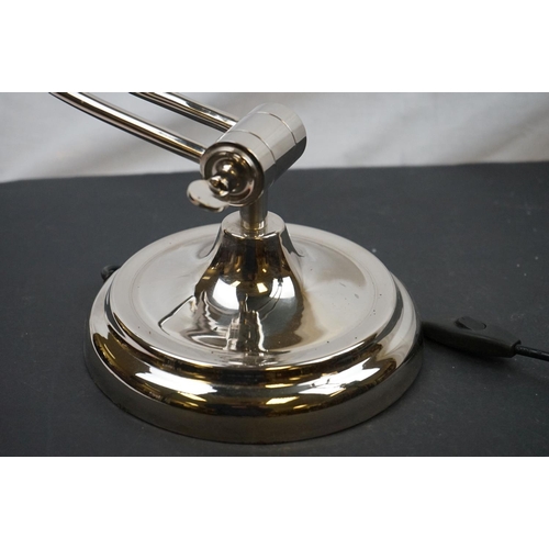 504 - Art Deco style chrome desk lamp with weighted base.