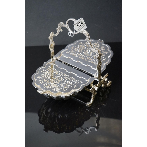 524 - Silver plated, sectioned, muffin warmer dish