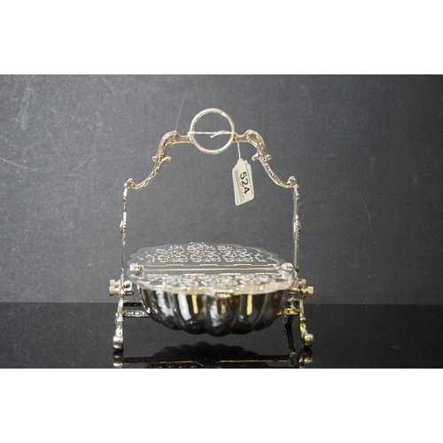 524 - Silver plated, sectioned, muffin warmer dish