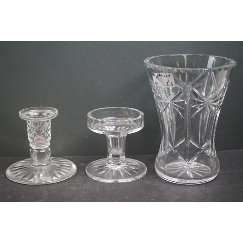 534 - Quantity of cut glass decanters, bowls, vases etc (2 boxes)