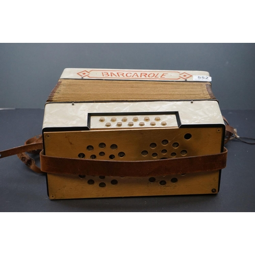 552 - A 20th century Barcarole accordion (A/F).