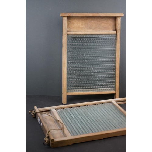 581 - Two Acme vintage washboards with glass scrubbing panels.