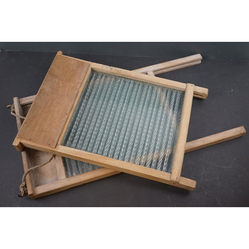 581 - Two Acme vintage washboards with glass scrubbing panels.