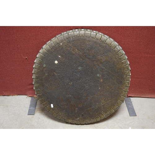 585A - Copper Persian tray, approx. 65cm diameter