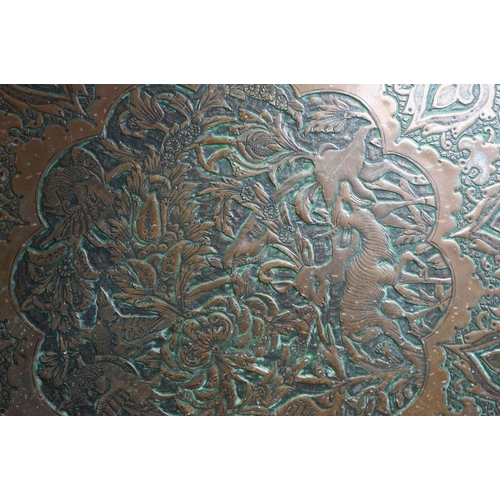 585A - Copper Persian tray, approx. 65cm diameter