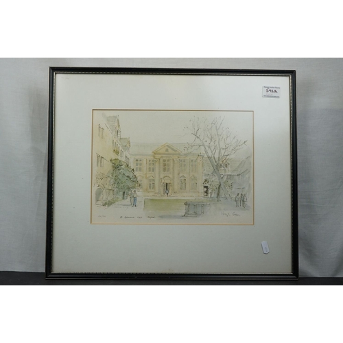 592A - Sir Hugh Casson, St Edmund Hall,limited edition framed and glazed print