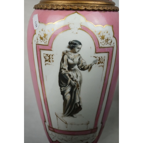 594 - Three brass table lamps to include a brass Corinthian Column and a cherub example together with a br... 