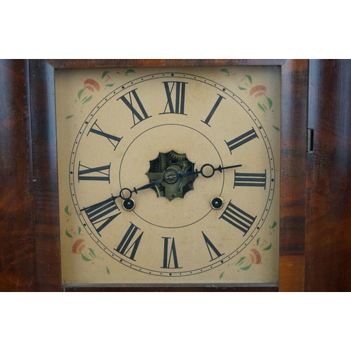 608 - A Vintage American wall clock with a glass panel featuring State Street Boston.